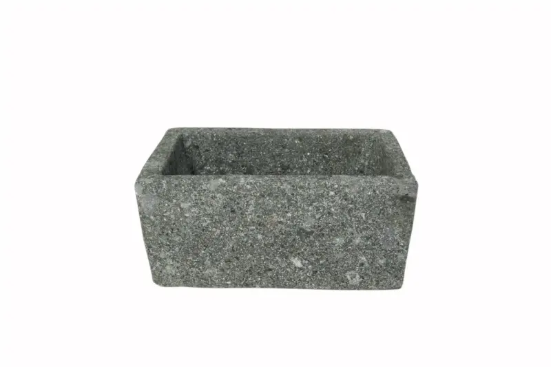 Product image 1 of the product “Planter, rectangular, smooth, natural stone (Basanite),stonemasonry ”